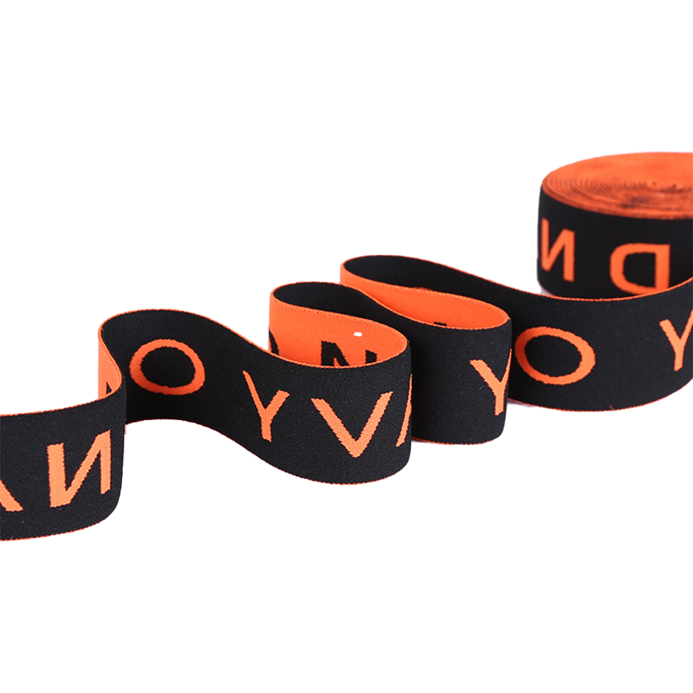 Jacquard Elastic Band Com 86% poliéster/14% elastano, logotipo personalizado, tingimento contínuo