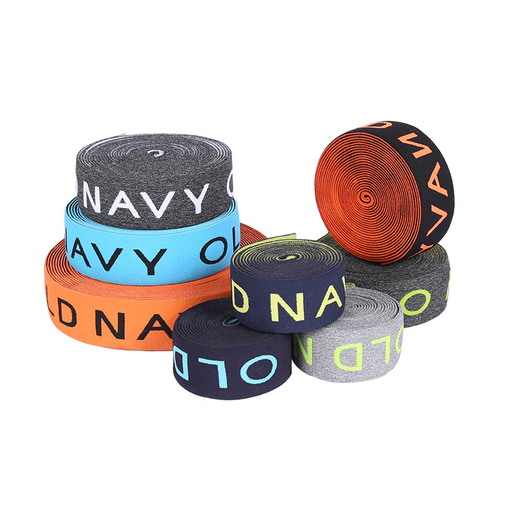 Jacquard Elastic Band Com 86% poliéster/14% elastano, logotipo personalizado, tingimento contínuo